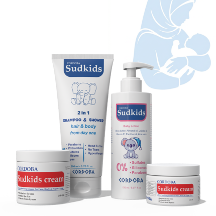 Sudkids From Day One newborn baby care set including shampoo and shower, baby lotion and diaper cream for sensitive baby skin