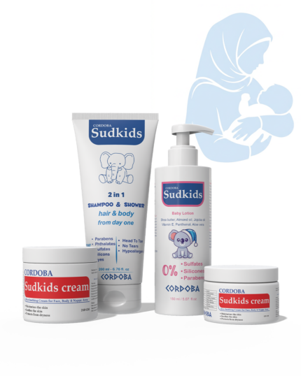 Sudkids From Day One newborn baby care set including shampoo and shower, baby lotion and diaper cream for sensitive baby skin